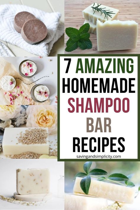 Are you looking to live more frugally?  Do you love DIY? Shampoo bars like bars of soap are an easy to make frugal DIY project that can save you a ton of cash.  Discover just how easy it is to make homemade shampoo bars (think Lush) and 7 amazing shampoo bar recipes you need to try. The rosemary mint solid shampoo bar is a must try. Diy Shampoo Bars, Make Your Own Shampoo, Conditioner Bar Recipe, How To Make Shampoo, Lush Shampoo Bar, Diy Shampoo Recipe, Diy Shampoo Bar, Lush Shampoo, Homemade Shampoo Bar