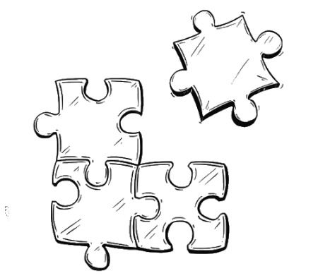 Puzzle Piece Drawing Ideas, Jigsaw Tattoo, Puzzle Piece Art, Puzzle Drawing, Puzzle Piece Tattoo, Puzzle Tattoos, Art Connection, Colorful Borders Design, Problem Solution