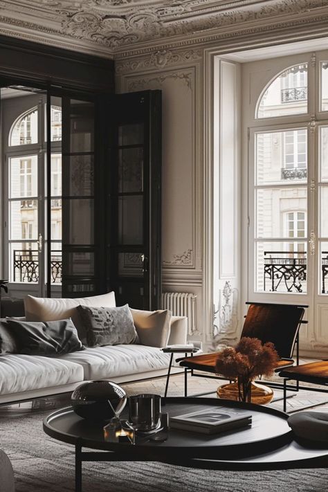 Parisian Style Interior, Parisian Interior Design, Parisian Living Room, Parisian Interior, Neoclassical Interior, Aesthetic Living Room, Parisian Apartment, Chic Interior, Classic Interior