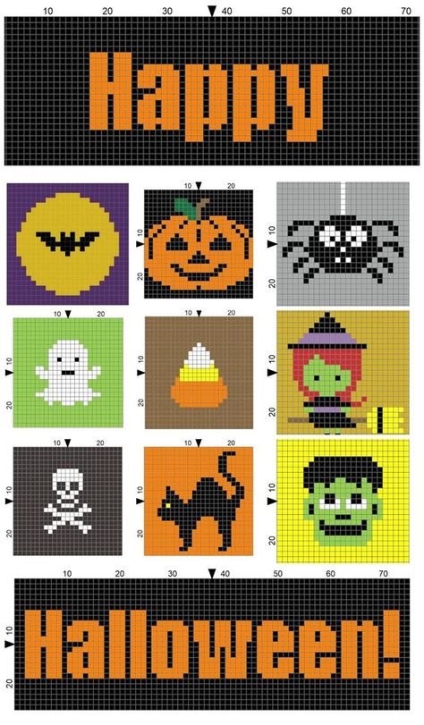 12 Free Crochet Halloween Blanket, Throw & Afghan Patterns | Crafting Happiness Crochet Halloween Blanket, Free Crochet Halloween, Crochet Pour Halloween, Halloween Blocks, Halloween Cross Stitch Patterns, Crochet Halloween, Halloween Crochet Patterns, Pixel Crochet, Halloween Blanket