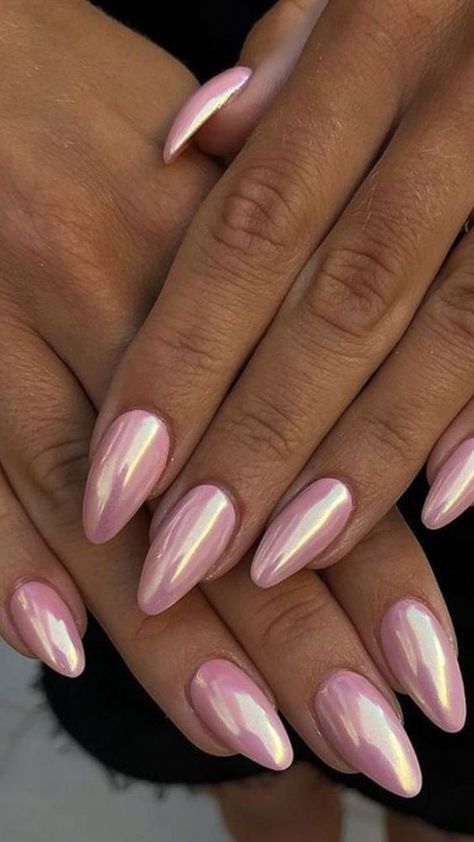 Baby Pink Chrome, Glitter Gel Nail Designs, Spring Nail Polish Colors, French Tip Gel Nails, Ombre Gel Nails, Kutek Disney, Pink Chrome Nails, Trendy Shades, Simple Fall Nails