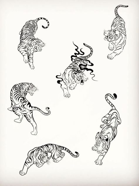 Thai Tiger Tattoo For Women, Yin Yang Tiger Tattoo, Japanese Inspired Tattoos Men, Korean Tiger Tattoo South Korea, Tiger Stretching Tattoo, Tibetan Tiger Tattoo, Dainty Tiger Tattoo, Tiger Back Tattoo Woman, 2 Tiger Tattoo