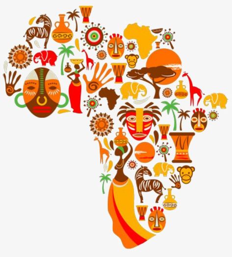 Fotocamere Vintage, Africa Day, Geography For Kids, African Symbols, African Map, Afrique Art, African Crafts, Africa Art, Africa Map