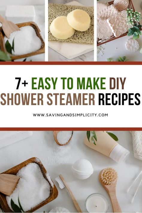 Turn your morning shower into a morning spa. 7 easy to make DIY shower steamers you can make today with a few simple ingredients. Natural homemade beauty products. Relaxing shower melts, congestion relief shower steamers, homemade shower steamers with essential oils. Easy Shower Steamers Diy, Homemade Shower Steamers, Shower Steamers Diy, Shower Melts, Natural Showers, Melt Recipe, Congestion Relief, Bath Bomb Recipes, Steamer Recipes