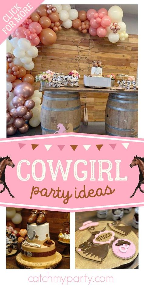 Cowgirl Party Ideas, Cowgirl Themed Birthday Party, Hoedown Party, Cowgirl Cakes, Sheriff Callie, Bach Bash, Girl Parties, Horse Birthday Parties, Country Birthday