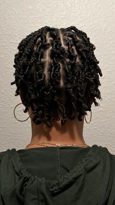 The back of my 2 strand twist starter locs. My hair was 6 inches stretched prior to locing. 2 Strand Twist Starter Locs, Twist Starter Locs, 2 Strand Twist, 3c 4a Hair, 4a Hair, 3c Hair, Starter Locs, Loc Journey, My Hair