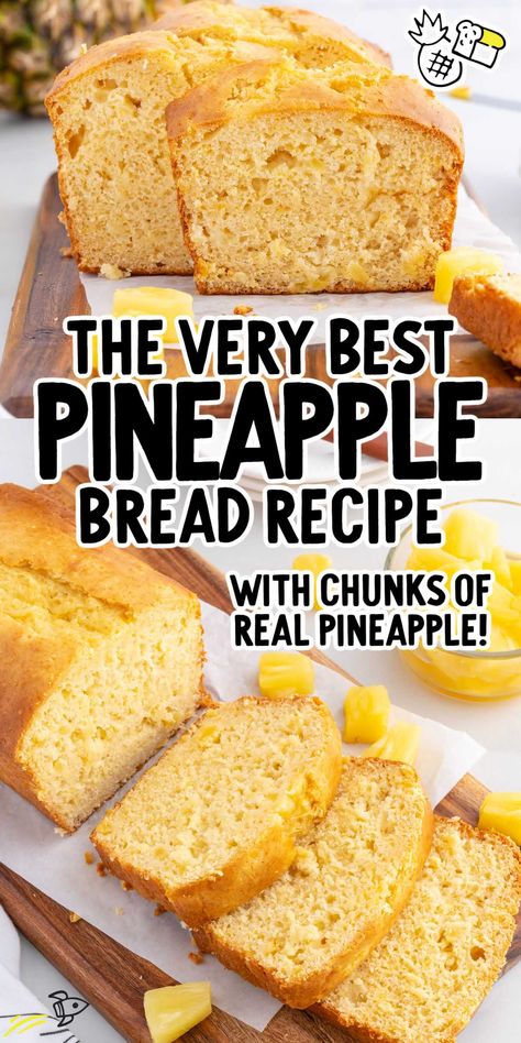 Pineapple Loaf Cake, Pineapple Loaf, Pineapple Bread Recipe, Pineapple Bread, Pineapple Dessert Recipes, Pineapple Desserts, Strawberry Shortcake Recipes, Pineapple Recipes, Fruit Bread