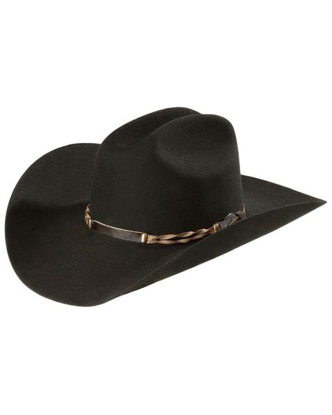 Cowboy Hat Black, Stetson Cowboy Hats, Brown Leather Hat, Felt Cowboy Hat, Mens Cowboy Hats, Black Cowboy Hat, Country Hats, Cowboy Gear, Cowboys Men