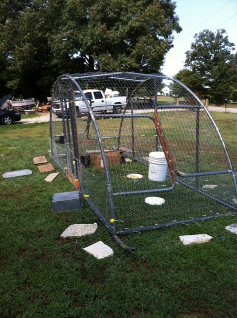 Have you got a trampoline that could do with a new life? Why not turn it into a DIY chicken coop! Old trampolines are ideal for building a chicken coop if you want a quick and easy DIY project. The frames of trampolines make big homes for your backyard chickens. It could be as simple as enclosing the trampoline with chicken wire and lumber or you can add plywood extensions for an improved chicken coop. Some made drastic changes with the trampoline frame to provide a better, well ventilated in... Trampoline Chicken Coop, Recycled Trampoline, Reban Ayam, Owner Builder, Portable Chicken Coop, Chicken Pen, Chicken Tractors, Backyard Trampoline, Chicken Tractor