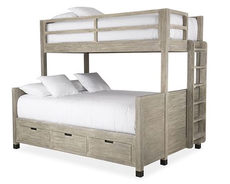 Raymond XL Twin over Queen Bunk Bed - Brownstone Furniture Twin Over Queen Bunk Bed, Queen Bunk Bed, Kids Daybed, Queen Bunk Beds, Storage Platform Bed, Storage Platform, Kids Nightstand, Kids Headboard, Twin Bunk Beds