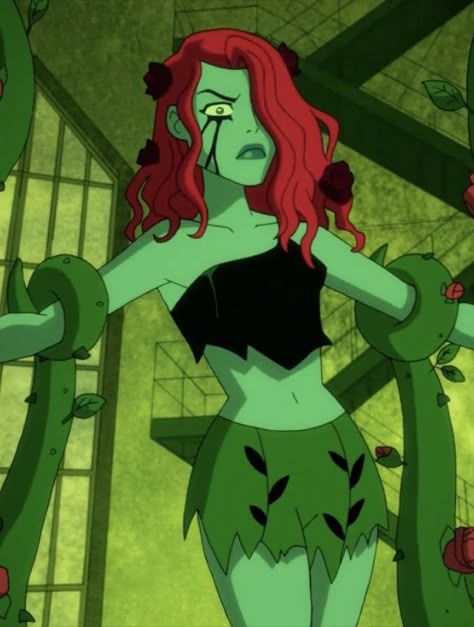 Green Characters Costumes, Cosplay Ideas Red Hair, Poison Ivy Outfit Ideas, Poison Ivy Animated, Ginger Characters, Red Hair Character, Red Hair Cosplay, Poison Ivy Cartoon, Poison Ivy Character