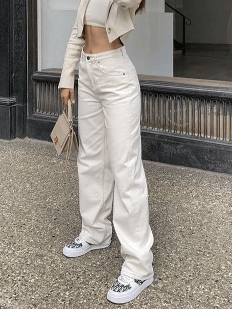 Indie Dark, Y2k Trousers, Boyfriend Jeans Style, Jeans Online Store, White Boyfriend Jeans, Look Jean, Stretch Denim Pants, Grunge Vintage, A Boyfriend