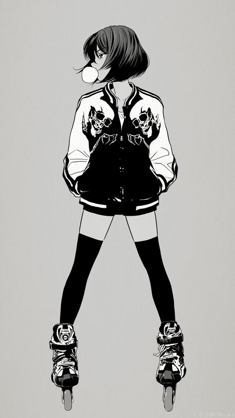 Punk Character Design, Roller Skating Outfits, Roller Skaters, Manga Picture, Skate Art, Roller Girl, Inline Skating, Anime And Manga, Picture Search