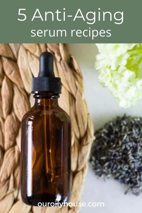 Learn how to make 5 anti-aging face serum recipes for all skin types. Simple to make face serum recipes that will leave your skin glowing and moisturized while reducing wrinkles and fine lines. Diy Anti Aging Serum, Face Serum Recipe, Serum Recipe, Anti Aging Homemade, Natural House, Diy Serum, House Cleaner, Essential Oils For Face, Serum For Dry Skin