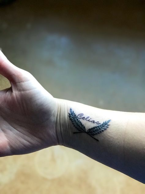 Celiac tattoo Celiac Tattoo Ideas, Celiac Tattoo, Favorite Tattoos, Jewelry Tattoo, Wrist Tattoo, Tattoo Ink, Piercing Tattoo, Wrist Tattoos, Tattoo Art