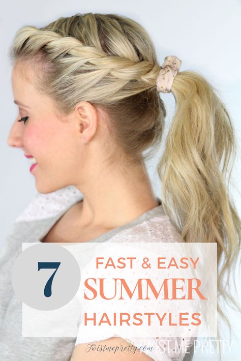 Hair Braid Diy, Ponytail Ideas, Cute Wedding Hairstyles, Twist Ponytail, French Braid Hairstyles, Wedding Guest Hairstyles, Best Wedding Hairstyles, Easy Summer Hairstyles, Quick Hairstyles