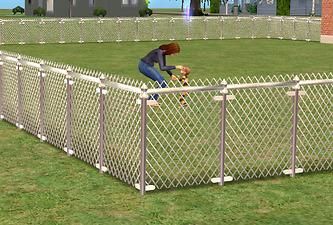 Mod The Sims - *UPDATED WITH GATES* A Chain Link Fence! (New Mesh) Sims 4 Chain Link Fence Cc, Decorative Garden Fencing, Natural Fence, Fence Doors, Cc Furniture, Cheap Fence, Living Fence, Fencing Ideas, Brick Fence