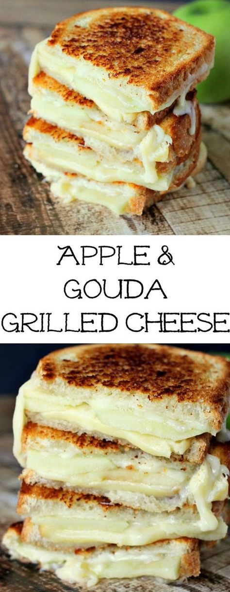 Gouda Grilled Cheese, Apple Gouda, Vegetarische Diners, Gourmet Grilled Cheese, Vegetarian Meal Prep, Grilled Cheese Sandwiches, Grilled Cheese Recipes, Think Food, Cheese Sandwich