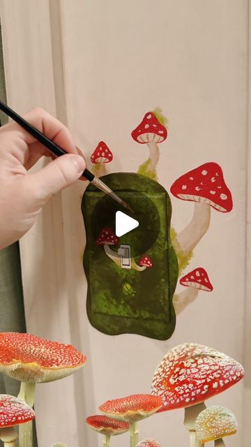 Diy Light Switch Cover Ideas, Mushroom Light Switch Cover, Rachel Iwanyszyn, Light Switch Covers Diy, Thrift Flip Ideas, Concerning Hobbits, The Fellowship Of The Ring, Mushroom Crafts, Mushroom Lights