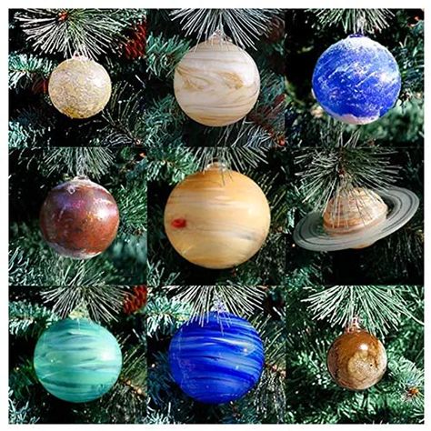 9 Planets, Blown Glass Christmas Ornaments, Glitter Ornaments, Christmas Tree Lighting, Glass Christmas Ornaments, Ornament Set, Pretty Cool, Solar System, Holiday Ornaments