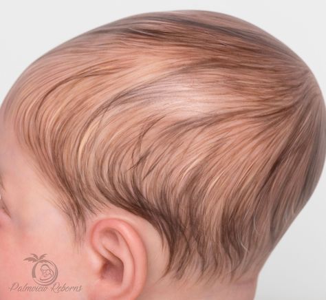 Painted by Palmview Reborns Reborn Painted Hair, Reborn Painting, Baby Doll Hair, Painting Hair, Infant Adoption, Doll Painting, Baby Jacket, Hair Painting, Reborn Baby Dolls