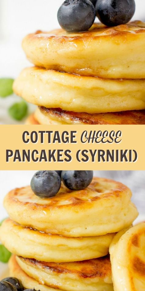 Pancakes For Dinner, Cottage Cheese Pancakes, Cheese Pancakes, Summer Breakfast, Cottage Cheese Recipes, Pancakes Healthy, Blueberry Pancakes, Breakfast Idea, Breakfast Pancakes