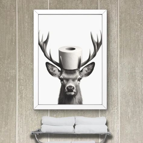 10 Point Buck Deer Bathroom Wall Art, Kids Bathroom Decor, Buck With Toilet Paper on Head, Funny Animal Print, Hunter, Hunting Print - Etsy Kids Bathrooms, Kids Bathroom Decor, Toilet Art, Buck Deer, Wall Art Kids, Flip Chart, 10 Points, Kids Bathroom, Art Kids