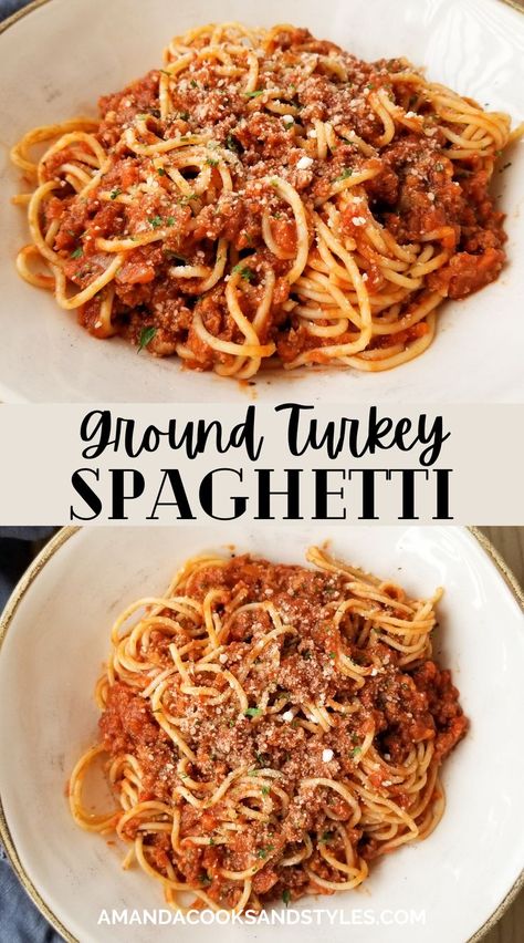 Best Spaghetti Meat Sauce, Spaghetti Meat Sauce Recipe, Ground Turkey Pasta Recipes, Ground Turkey Spaghetti, Turkey Sauce, Turkey Spaghetti, Ground Turkey Pasta, Ground Turkey Recipes Easy, Meat Sauce Recipe