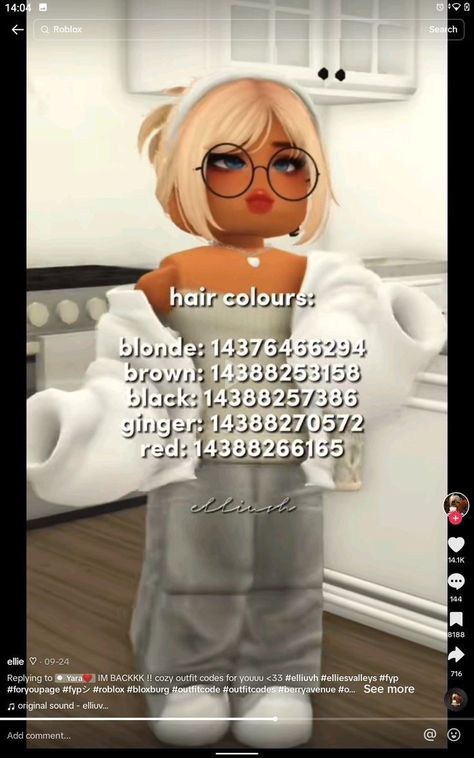 ☆ Cozy Berry Avenue Codes, Berry Avenue Codes House, Bloxburg Outfits, Brown Hair Roblox, Clothing Codes, Blocksburg Outfit Codes￼, Blonde Kids, Pic Code, Black Hair Roblox