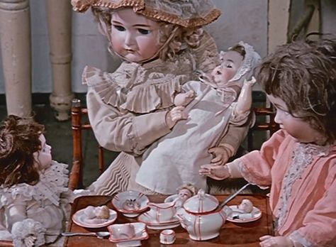 Jan Svankmajer's Jabberwocky Tea Party With Dolls, Czech Animation, Jan Svankmajer, Up Book, Creepy Dolls, Doll Maker, Creepy Cute, Film Stills, Porcelain Dolls