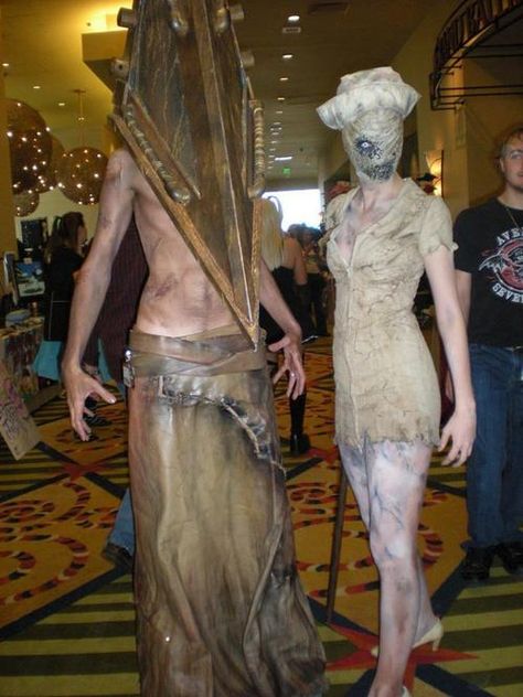 Silent Hill Couple Costume, Sfx Halloween Costumes, Silent Hill Costume, Silent Hill Nurse Costume, Silent Hill Nurse, Human Centipede, Pyramid Head, California Costumes, Couples Halloween Outfits