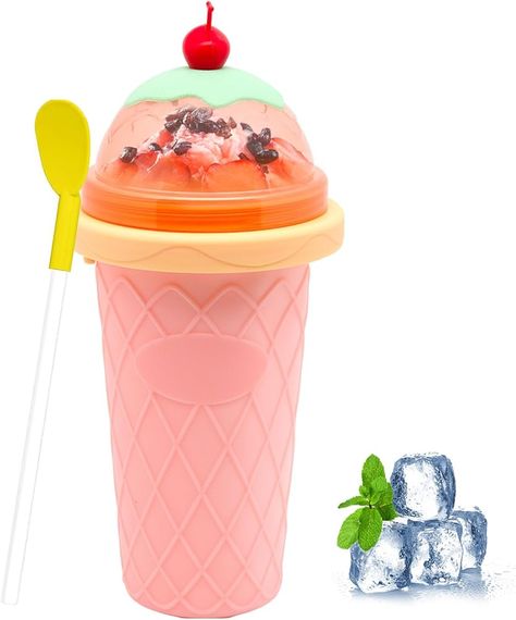 Slushie Maker Cup - DIY Magic Quick Frozen Smoothies Cup for Homemade Milk Shake Ice Cream Maker, Cooling Cup, Double Layer Squeeze Slushy Maker Cup,Birthday Funny Gifts for Kids &Friends &Family - home ice cream maker Shake Ice Cream, Slushie Maker, Frozen Smoothies, Slushy Maker Cup, Homemade Milk, Slushy Maker, Yummy Summer Drinks, Ice Making, Frozen Snack