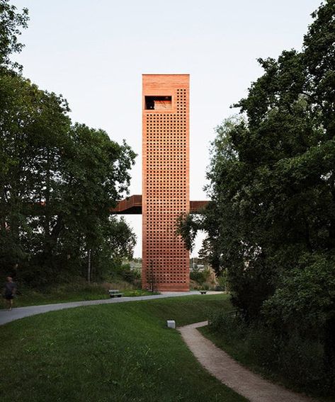 MONO architekten builds a tower of red-tinted rammed earth Kolumba Museum, Eco Village, Bridge Structure, Concrete Facade, Rammed Earth, Earth Homes, Public Park, Corten Steel, Exhibition Space