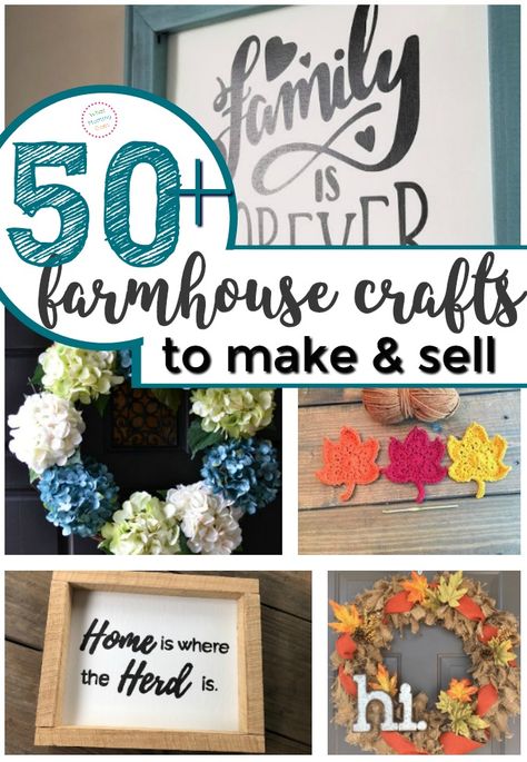 JoAnna Gaines' farm house look is SO POPULAR right now! Here are over 50 DIY farmhouse crafts you can make + sell at craft fairs or flea markets! It's a long list of easy project ideas…all super simple things even kids & teens could make. Selling home decor from spring burlap wreaths to wall art is a great way to make extra money from home as a stay at home mom! #income#extramoney #moneymakingideas#moms #craftideas #makemoneyonline#makemoney #entrepreneur #craftgawker #crafterscompanion #DIYproj Diy Farmhouse Crafts, Spring Burlap Wreath, Sell Easy, Crafts For Teens To Make, Diy Projects To Sell, House Crafts, Farmhouse Crafts, Burlap Wreaths, Sell Diy