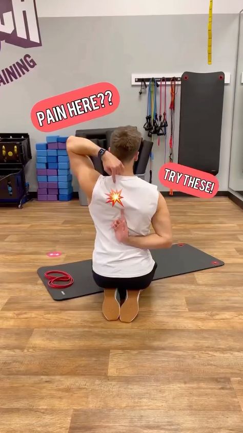 Back Pain Relief From Yoga! (@yoga_for_back_pain) posted on Instagram • May 24, 2022 at 7:10pm UTC Cervical Pain Exercises, Shoulder Blade Stretch, Shoulder Blade Pain, Shoulder Pain Exercises, Neck And Shoulder Exercises, Shoulder Rehab, Shoulder Stretches, Cervical Pain, Body Massage Techniques