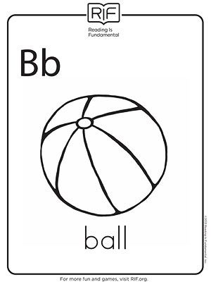 Printable Alphabet Coloring Pages: B Is for Ball (via Parents.com) B Is For Ball, B For Ball, Printable Thanksgiving Coloring Pages, Thanksgiving Coloring Pages For Kids, Letter B Coloring Pages, B Alphabet, Free Printable Thanksgiving, Inflatable Ball, Thanksgiving Coloring