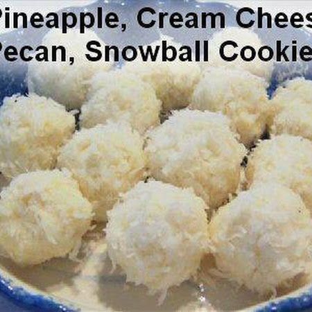 NO BAKE - Cream Cheese, Coconut, Snowball's.... Robyn, why?! Why did you post this recipe?!? Pineapple Cream Cheese, Snowballs Recipe, Pecan Snowballs, Pecan Snowball Cookies, Baked Pineapple, Coconut Snowballs, Coconut Balls, Snowball Cookies, Facebook Feed