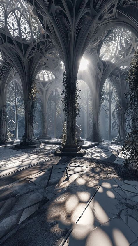 Ethereal Castle Aesthetic, Royal Courtyard Aesthetic, Castle Courtyard Aesthetic, Citadel Aesthetic, Fantasy Academy Building, Fae Castle, High Fantasy Aesthetic, Elven Architecture, Fantasy Core