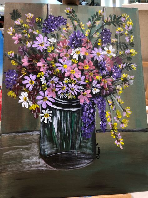 Acrylic painting on canvas. Time : 1.5 hrs Paintings Canvas, Boho Painting, Diy Flower Pots, Acrylic Painting On Canvas, Black Canvas, Acrylic Painting Canvas, Flower Pot, Painting On Canvas, Drawing Ideas