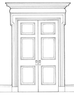 Door Design Drawing, Door Drawing, Georgian Doors, Georgian Interiors, Furniture Design Sketches, Victorian Door, Classic Doors, Georgian Architecture, Entrance Door Design