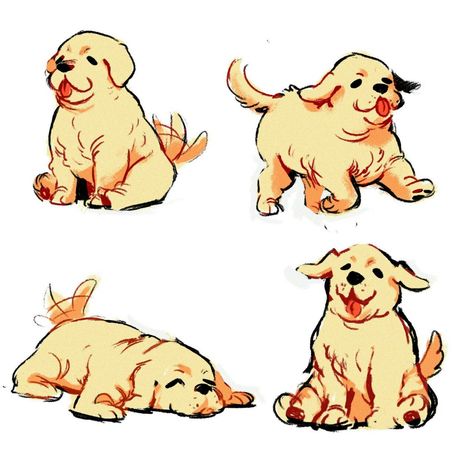 Fat Puppies, Chibi Dog, Running Drawing, Cute Dog Drawing, Puppy Sketch, Puppy Pose, Puppy Drawing, Puppy Art, Like Drawing