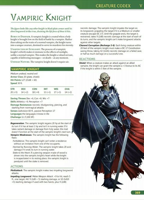 Dnd Stats, Monster Vampire, Dungeon Master's Guide, Dnd Races, Dungeons And Dragons 5e, Dnd 5e Homebrew, D D Monsters, Dnd Dragons, Dungeons And Dragons Game