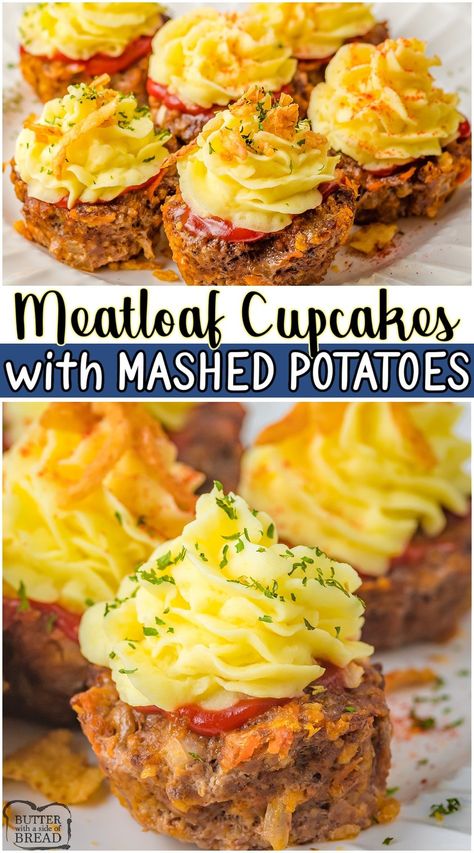 Meatloaf Cupcake, Meatloaf Sides, Mini Meatloaf Muffins, Meatloaf Cupcakes, Potatoes Dinner, Mini Meatloaves, Beef Potatoes, Beef Meatloaf, Thanksgiving Side Dishes Easy