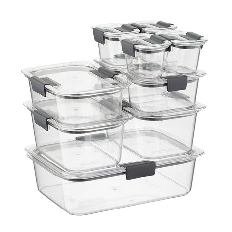 Cute Food Storage Containers, Aesthetic Containers For Food, Clear Food Storage Containers, Black Food Storage Containers, Oxo Containers, Desain Pantry, Food Storage Container Set, Fridge Organization, Glass Food Storage