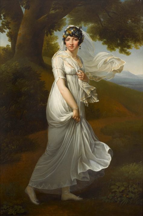 Early 1800s - Carolina Murat, Regina delle Due Sicilie by ? Chateau De Malmaison, 19th Century Portraits, Regency Era Fashion, Regency Fashion, Art Ancien, Regency Era, Old Paintings, Historical Art, Empire Style