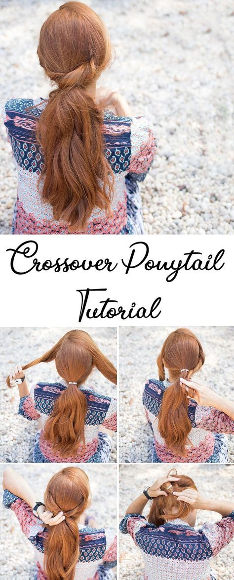 Upgrade your basic ponytail with this Crossover Pony Tutorial! #hairstyles Crossover Ponytail, Pony Tutorial, Basic Ponytail, Under Braids, Tutorial Hairstyles, French Braid Ponytail, Long Box Braids, Volleyball Hairstyles For Curly Hair, Sports Hairstyles