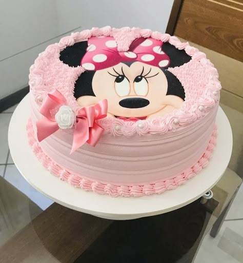 Minnie Mouse Cake Design, Half Birthday Cakes, Cake Designs For Kids, Minnie Mouse Birthday Cakes, Birthday Cake For Husband, Baby First Birthday Cake, Cake For Husband, Mini Torte