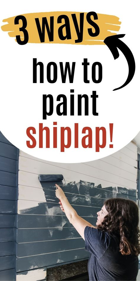 Painted Shiplap Half Wall, Painted Shiplap Laundry Room, Painted Shiplap Walls Bedrooms, Black Painted Shiplap Walls, Tall Shiplap Wall, How To Paint Shiplap, How To Paint Shiplap Walls, Shiplap Painted Walls, Shiplap Wall In Living Room