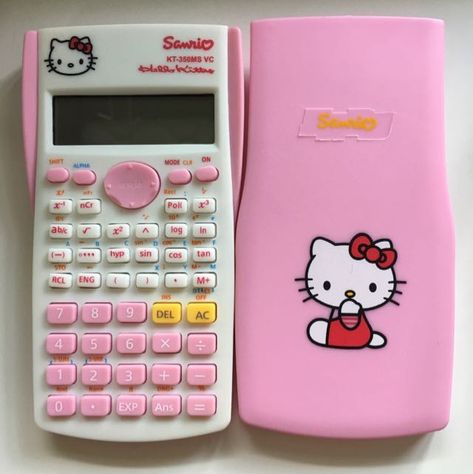 Pink Calculator Aesthetic, Sanrio Calculator, Hello Kitty Calculator, Pink Calculator, Hello Kitty School Supplies, Hello Kitty School, Thrift Ideas, Sanrio Stuff, Hello Kitty Baby