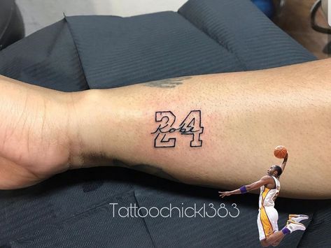 Kobe Bryant Tattoo Ideas, Kobe Bryant Tattoo, Kobe Tattoo, Nike Tattoo, Drake Tattoos, Aztec Tattoos Sleeve, Basketball Tattoos, Tribute Tattoos, Forarm Tattoos